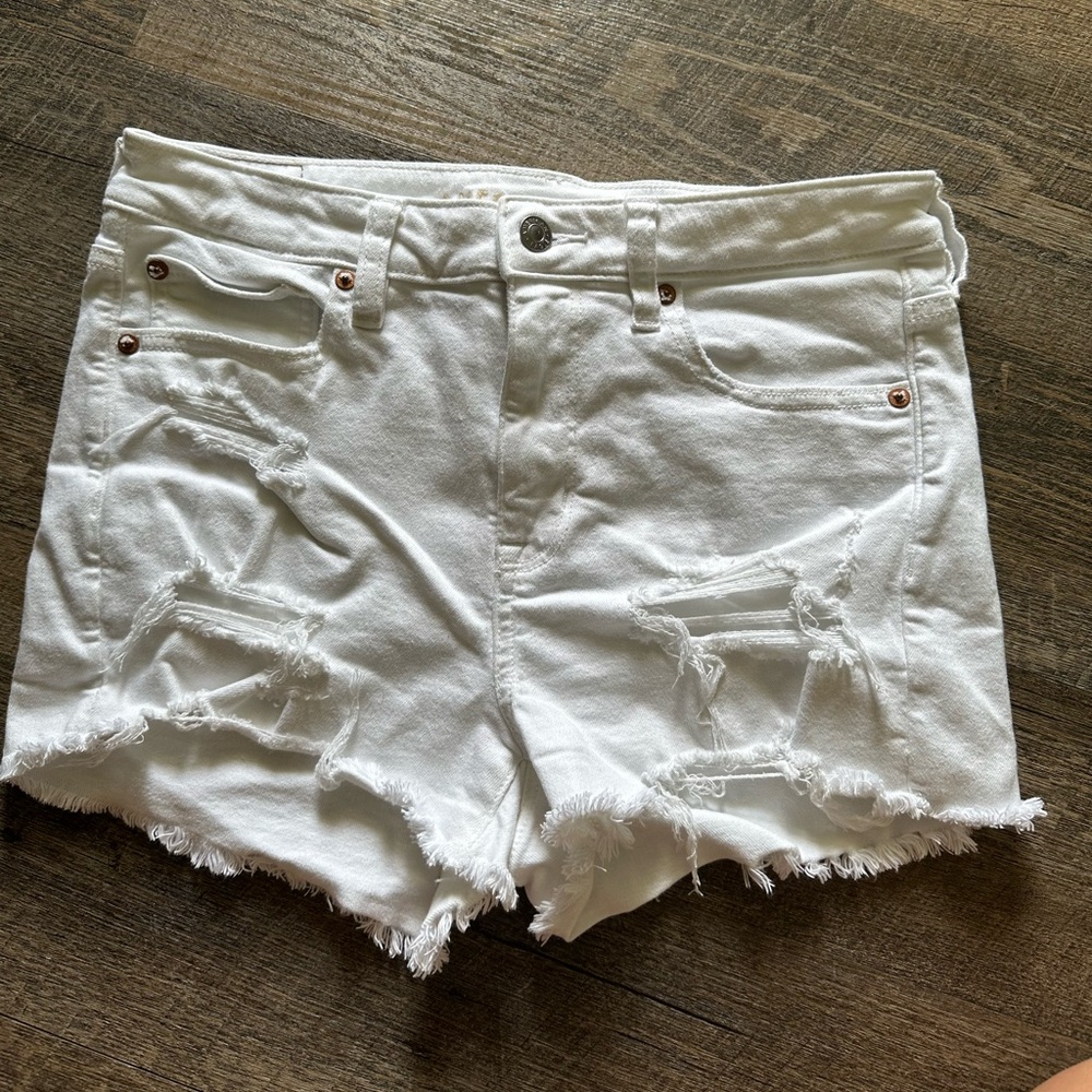 White jean shorts